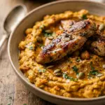 High Protein Pumpkin Hummus With Chicken Strips