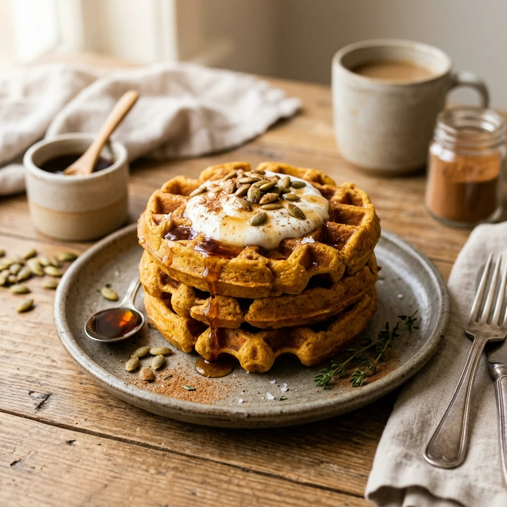 High Protein Pumpkin Protein Waffles
