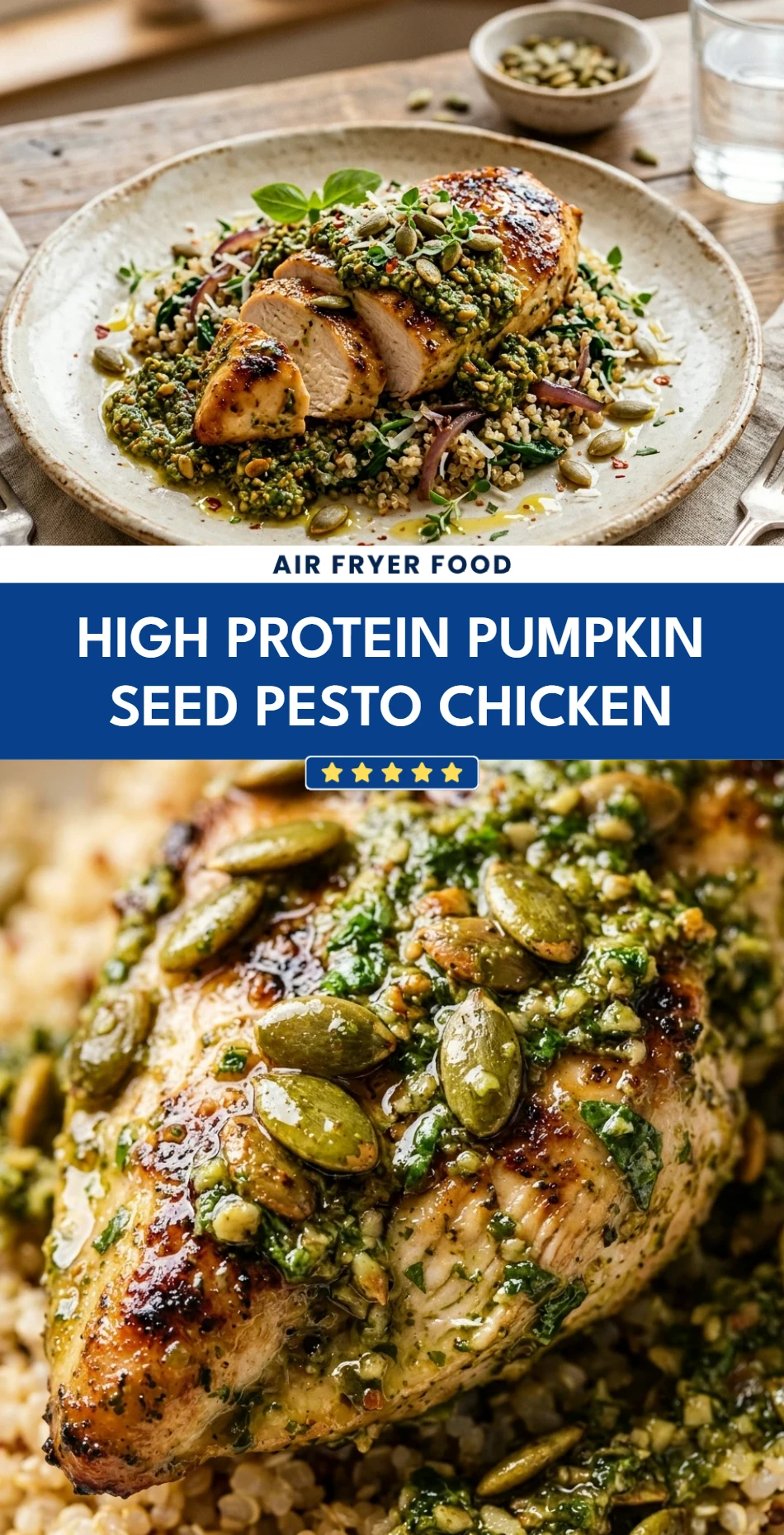 High Protein Pumpkin Seed Pesto Chicken