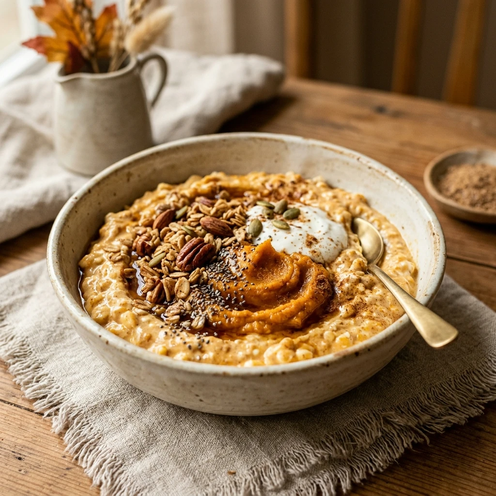 High Protein Pumpkin Spice Cottage Cheese Bowl