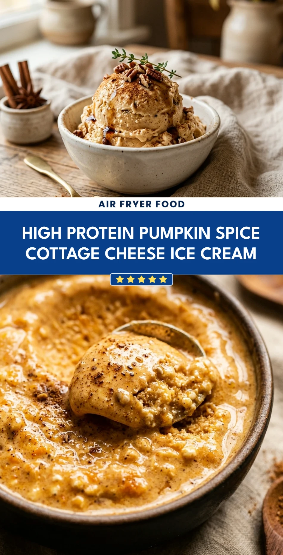 High Protein Pumpkin Spice Cottage Cheese Ice Cream