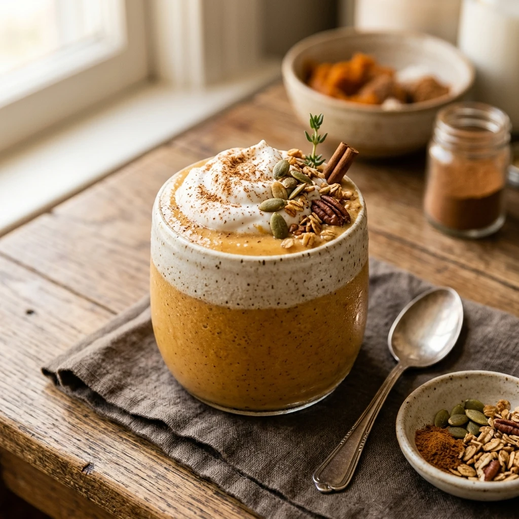 High Protein Pumpkin Spice Latte Smoothie Breakfast