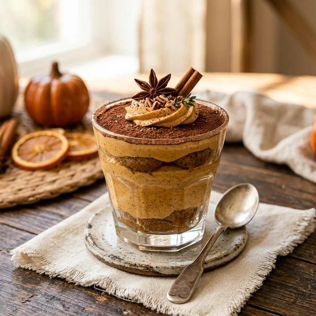 High Protein Pumpkin Spice Tiramisu Cups Recipe