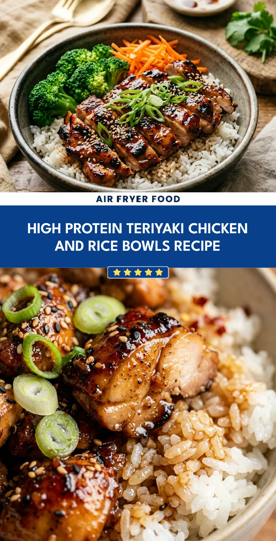 High Protein Teriyaki Chicken And Rice Bowls Recipe