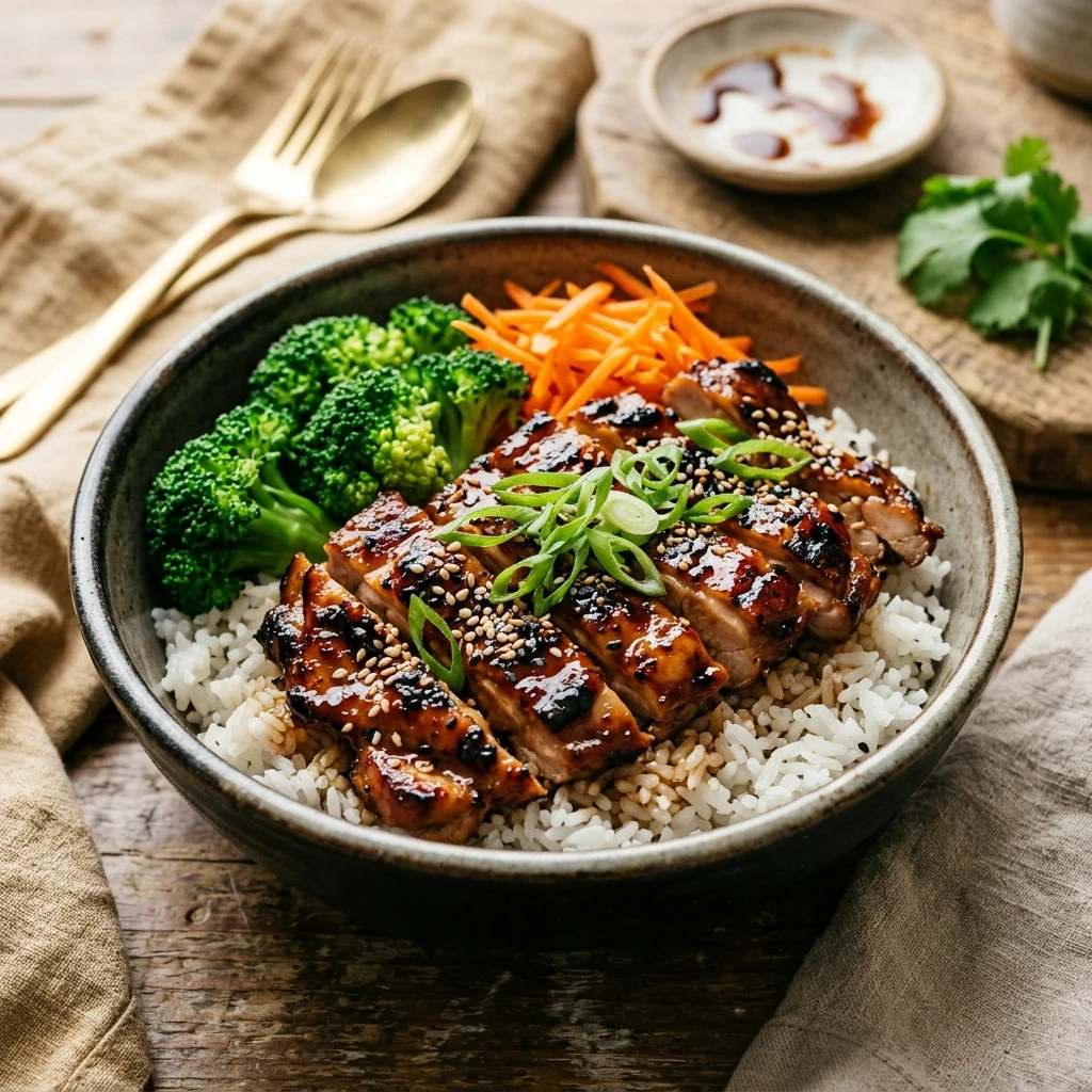 High Protein Teriyaki Chicken And Rice Bowls Recipe