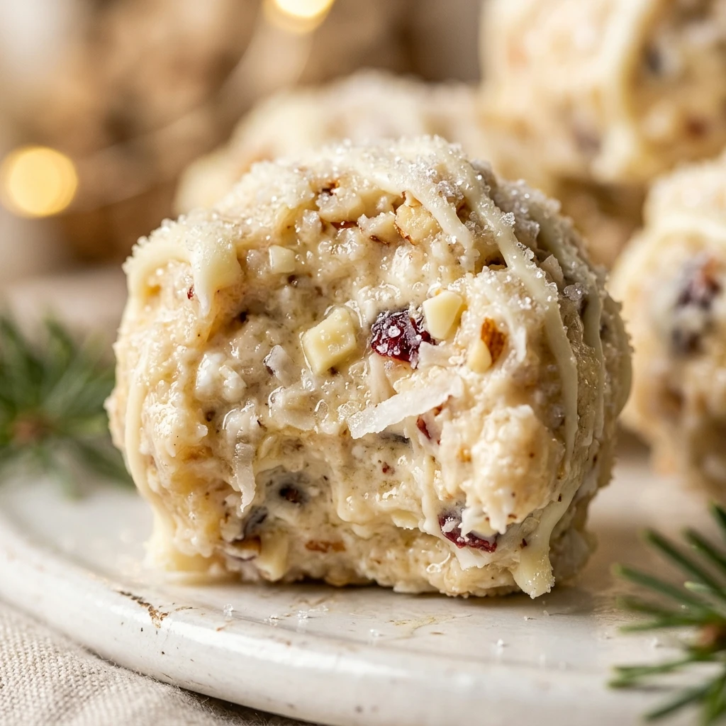High Protein White Christmas Truffles Cottage Cheese