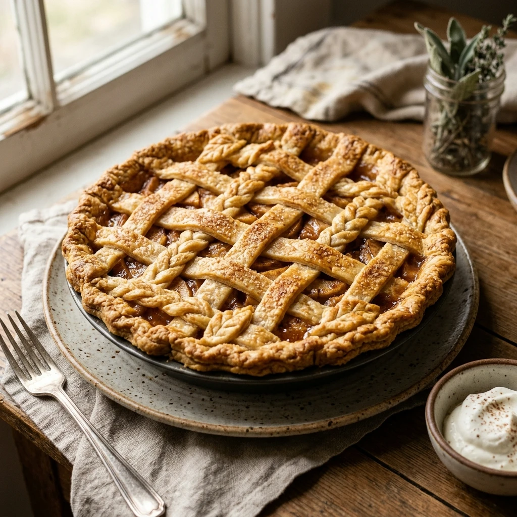 Homemade Apple Pie with Flaky Lattice Crust