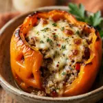 Jack O Lantern Stuffed Peppers