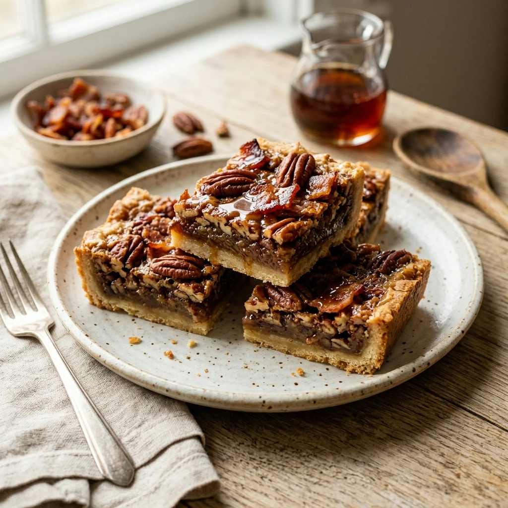 Maple Bacon Bourbon Pecan Pie Bars Recipe