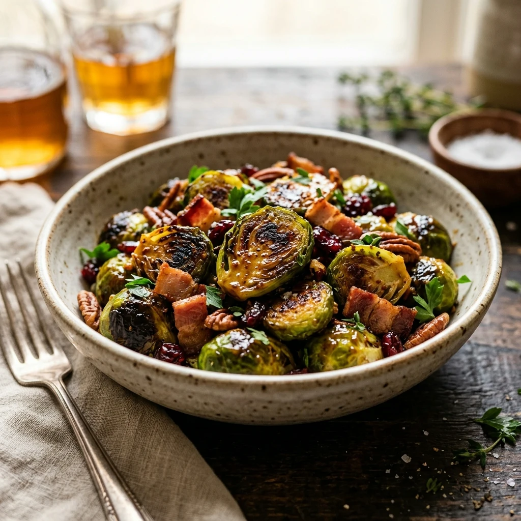 Maple Mustard Brussels Sprouts