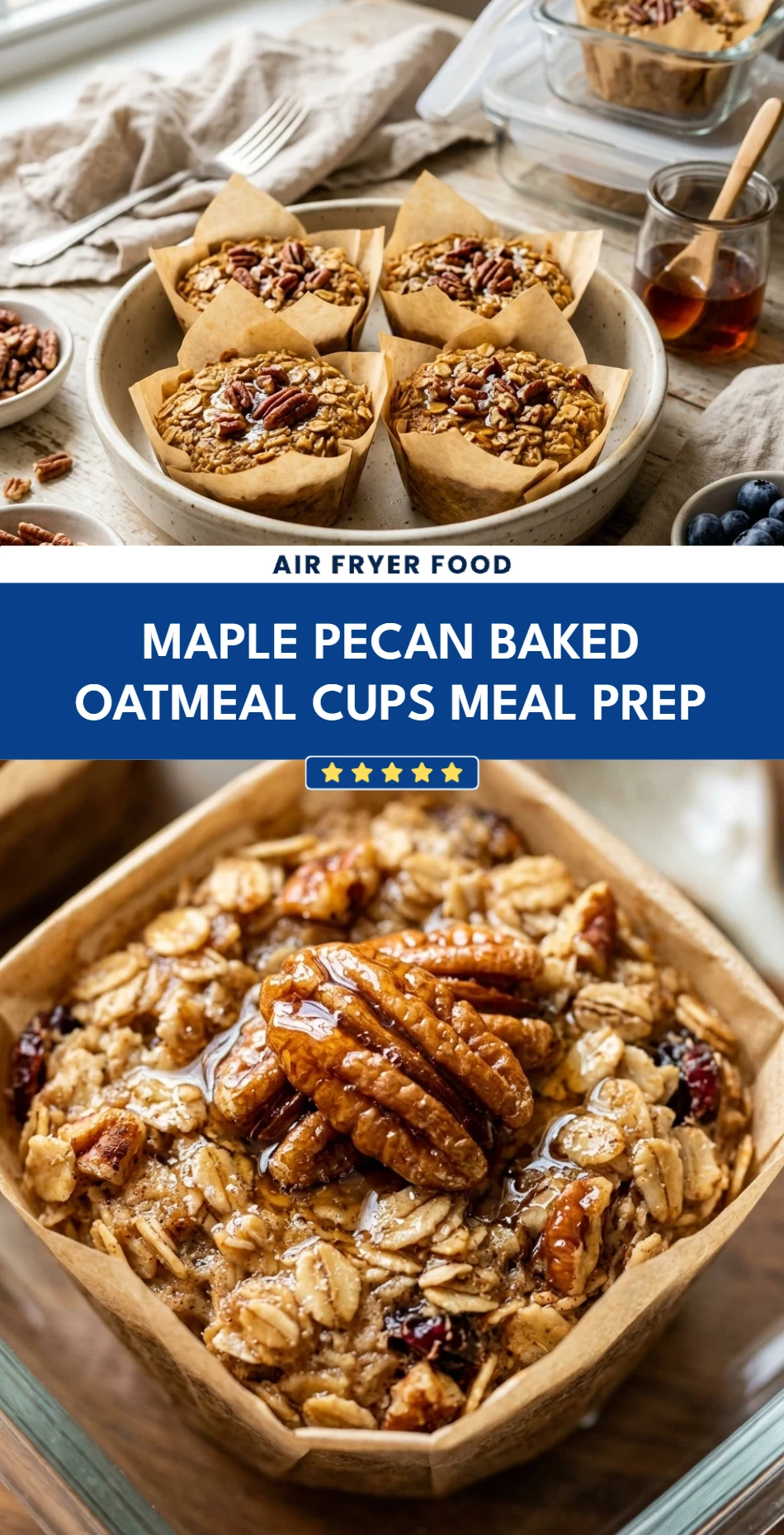 Maple Pecan Baked Oatmeal Cups Meal Prep