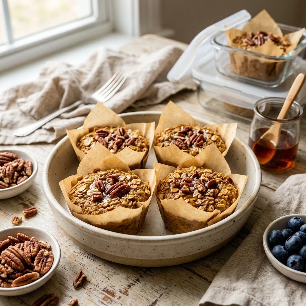 Maple Pecan Baked Oatmeal Cups Meal Prep