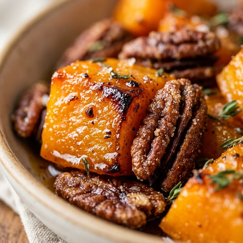 Maple Roasted Butternut Squash With Pecans Snack