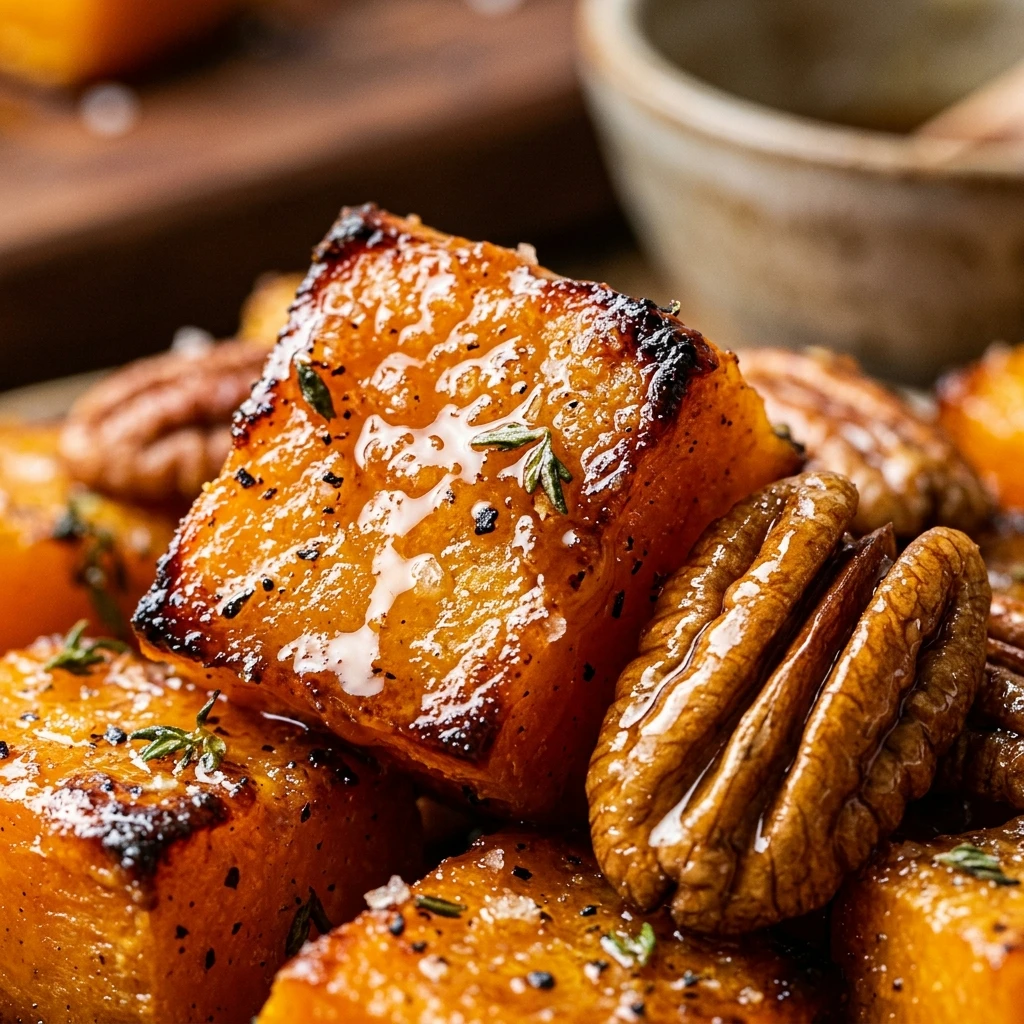 Maple Roasted Butternut Squash With Pecans