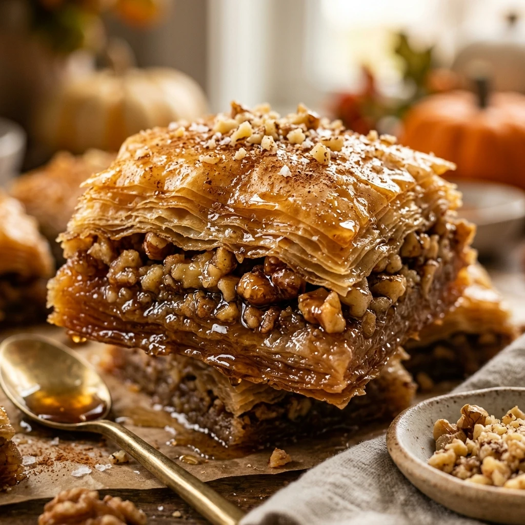 Maple Walnut Baklava Fall Dessert Recipe
