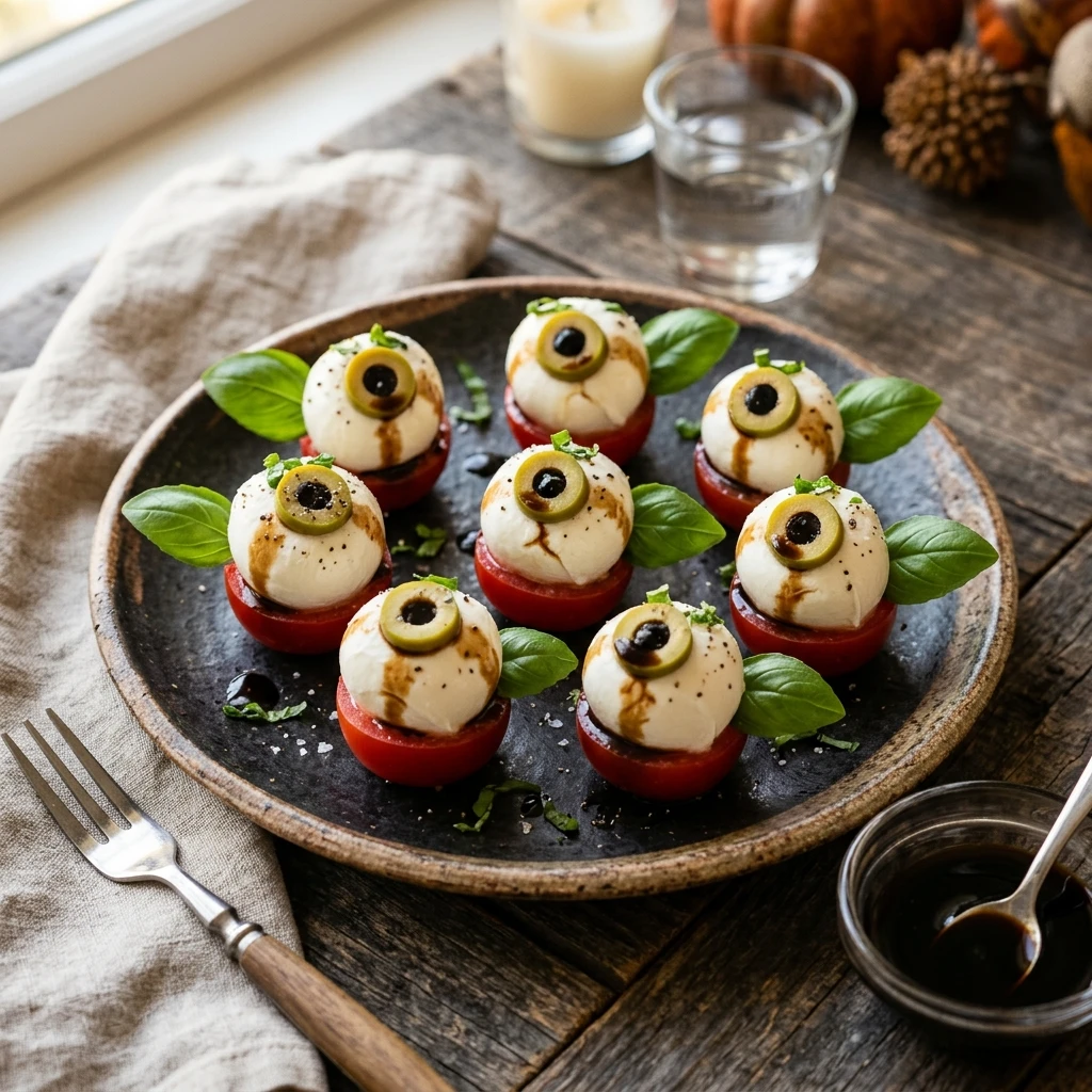 Monster Eyeball Caprese Bites