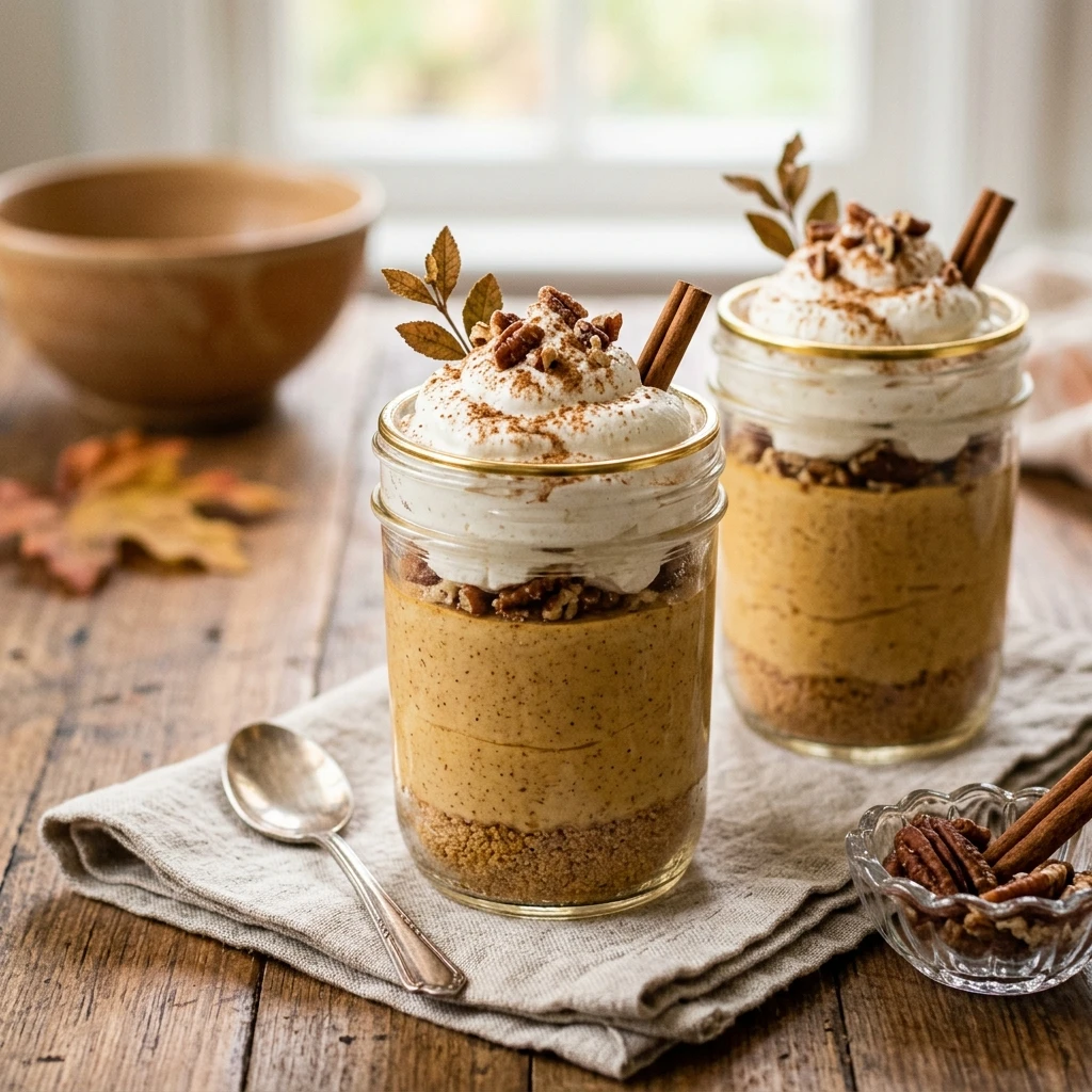 No Bake Pumpkin Cheesecake Jars Dessert