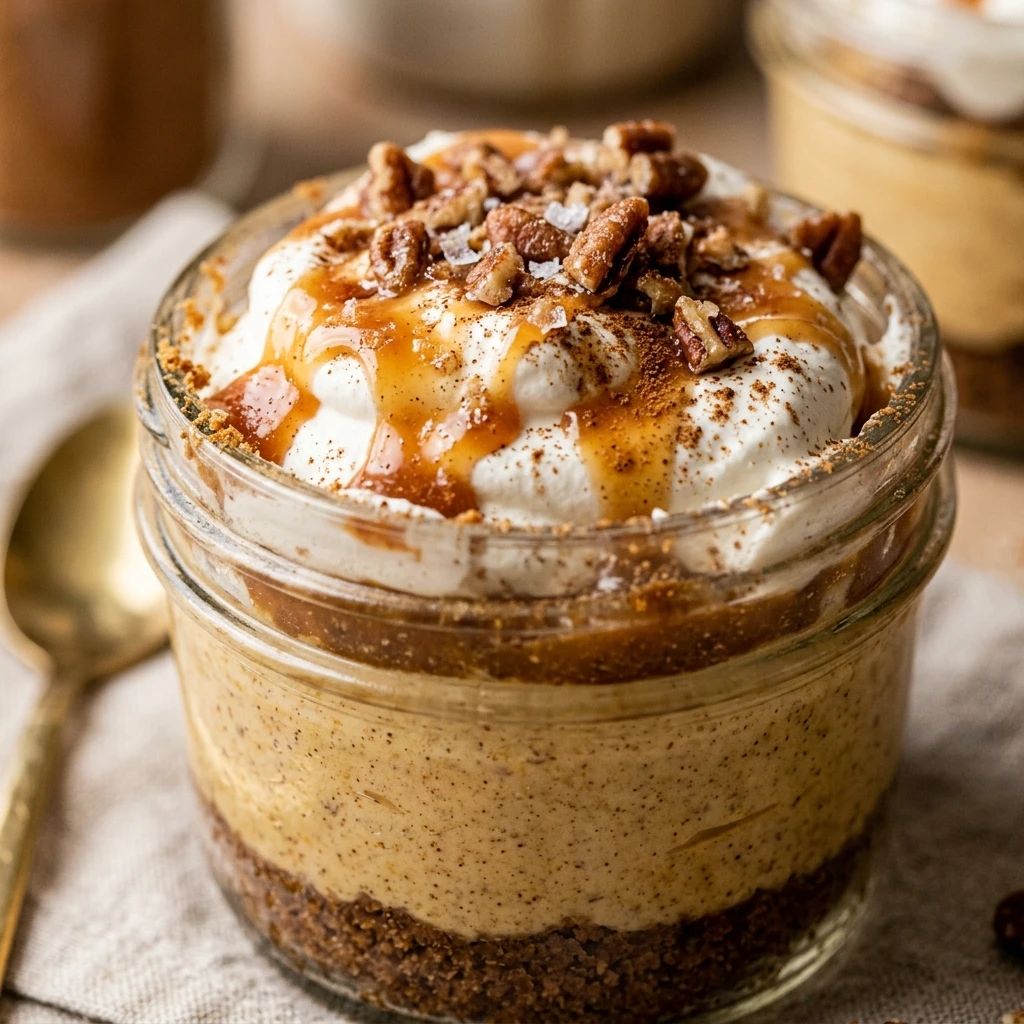 No Bake Pumpkin Cheesecake Jars