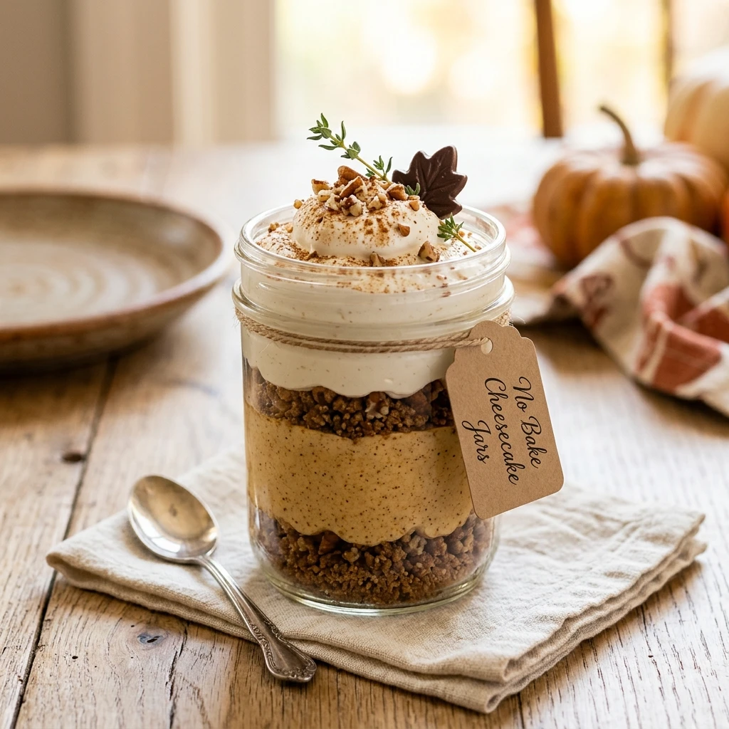 No Bake Pumpkin Cheesecake Jars
