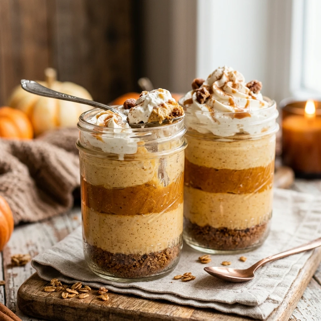 No Bake Pumpkin Cheesecake Jars