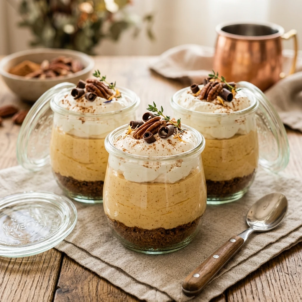 No Bake Pumpkin Cheesecake Jars