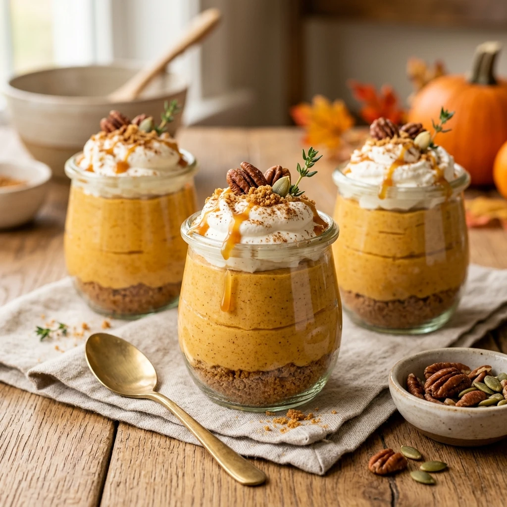 No Bake Pumpkin Cheesecake Jars