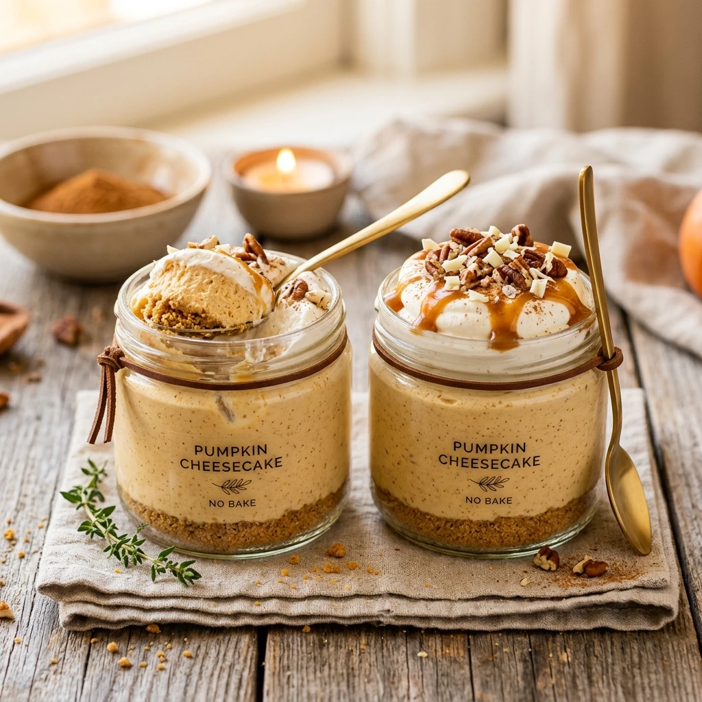 No Bake Pumpkin Cheesecake Jars