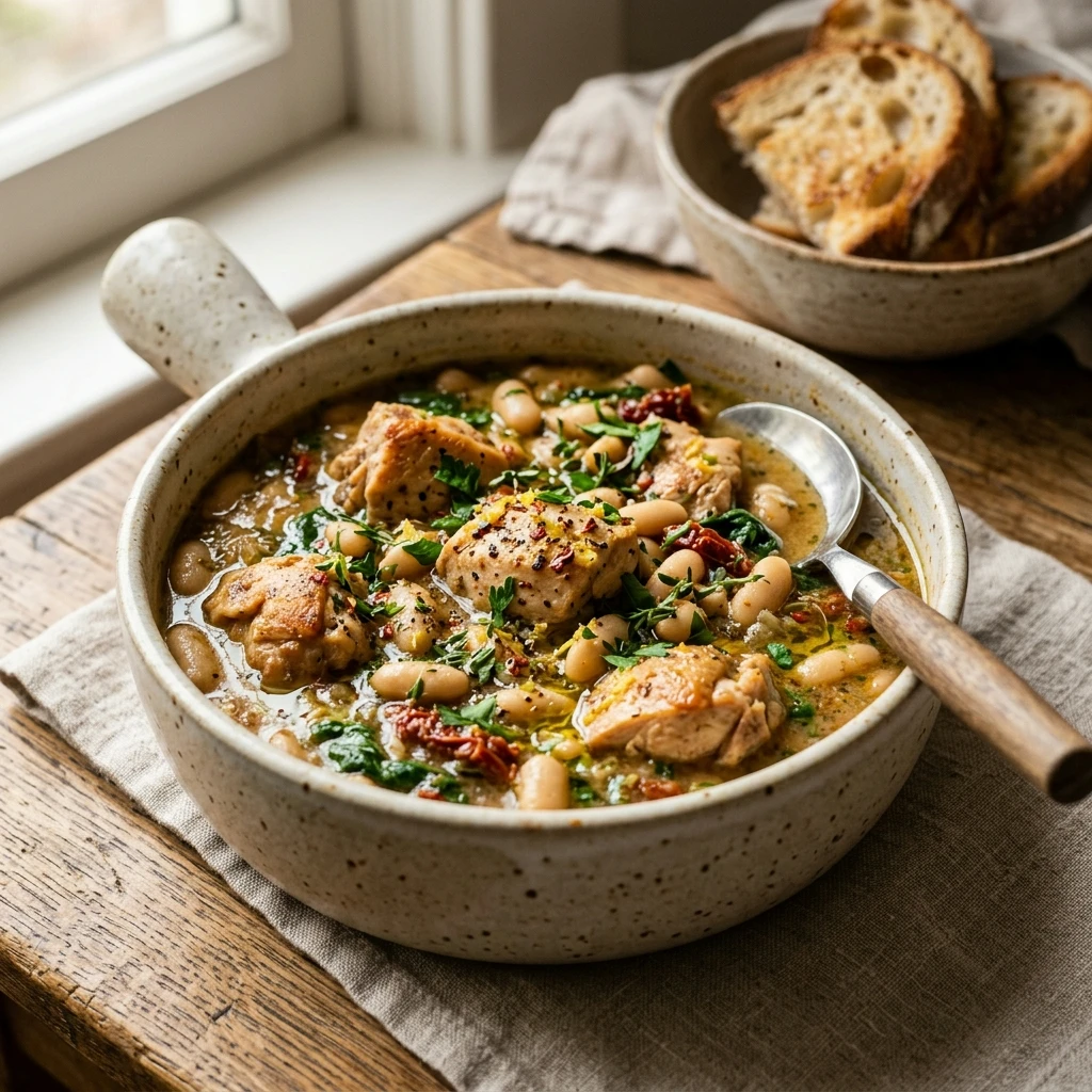 One Pot High Protein Chicken And White Beans Recipe
