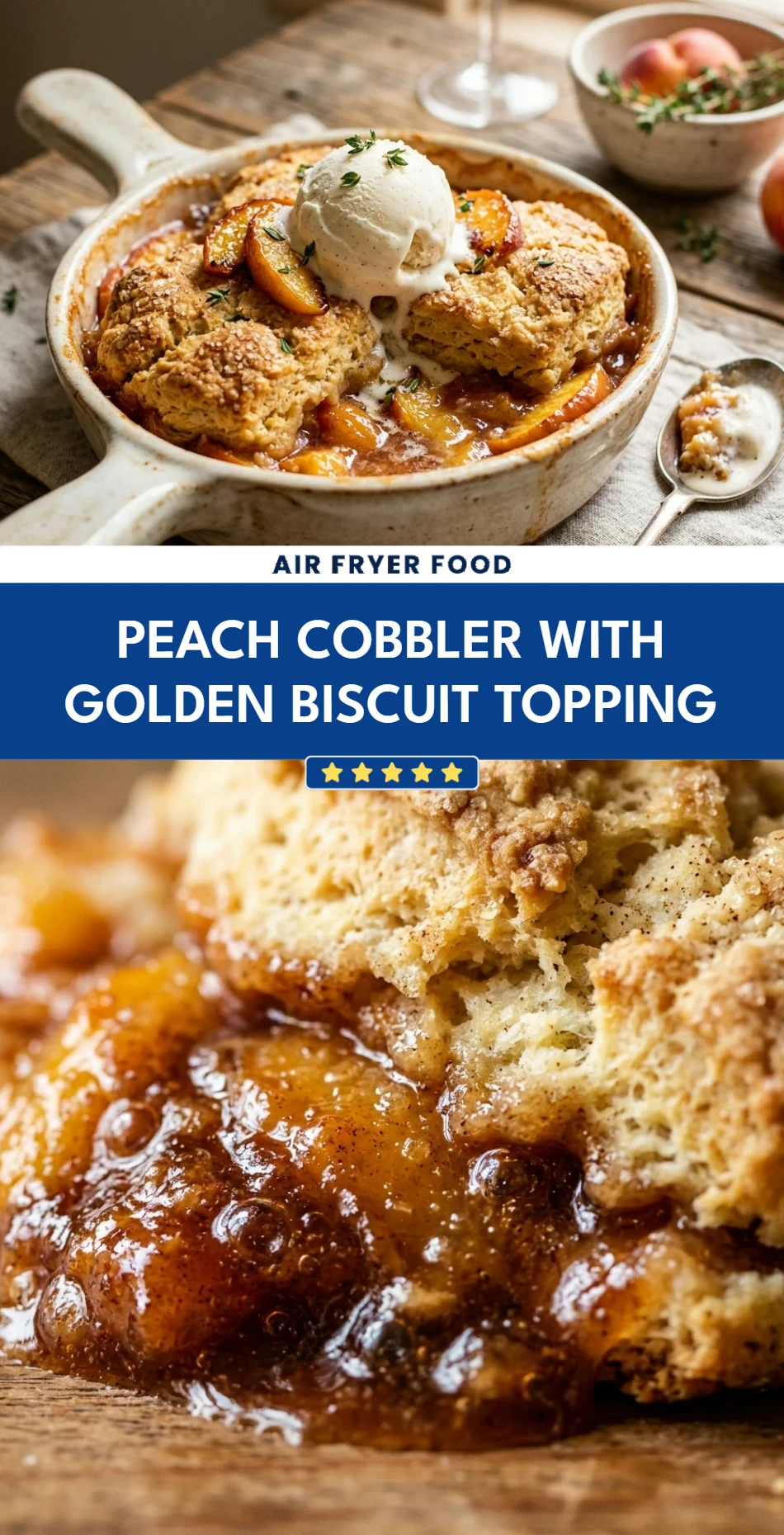 Peach Cobbler with Golden Biscuit Topping