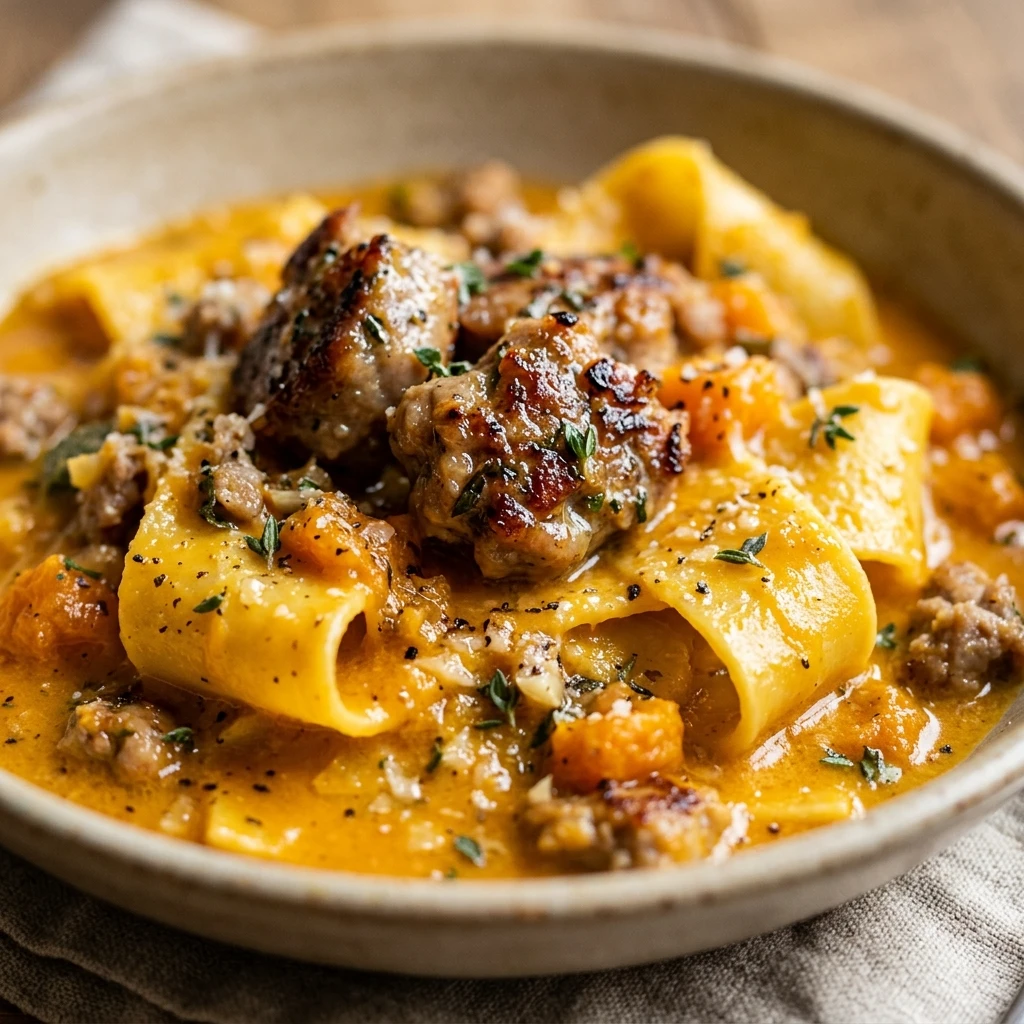 Pumpkin And Sausage Pasta