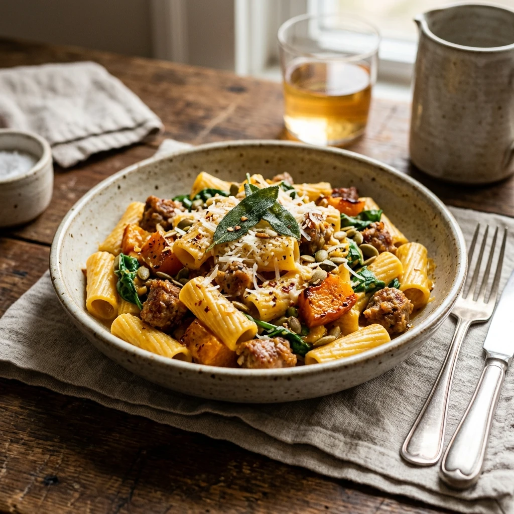 Pumpkin And Sausage Pasta
