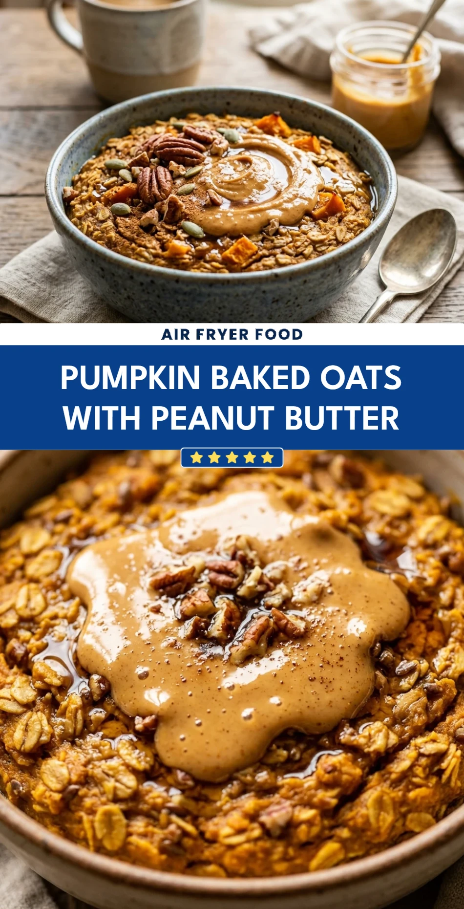 Pumpkin Baked Oats With Peanut Butter