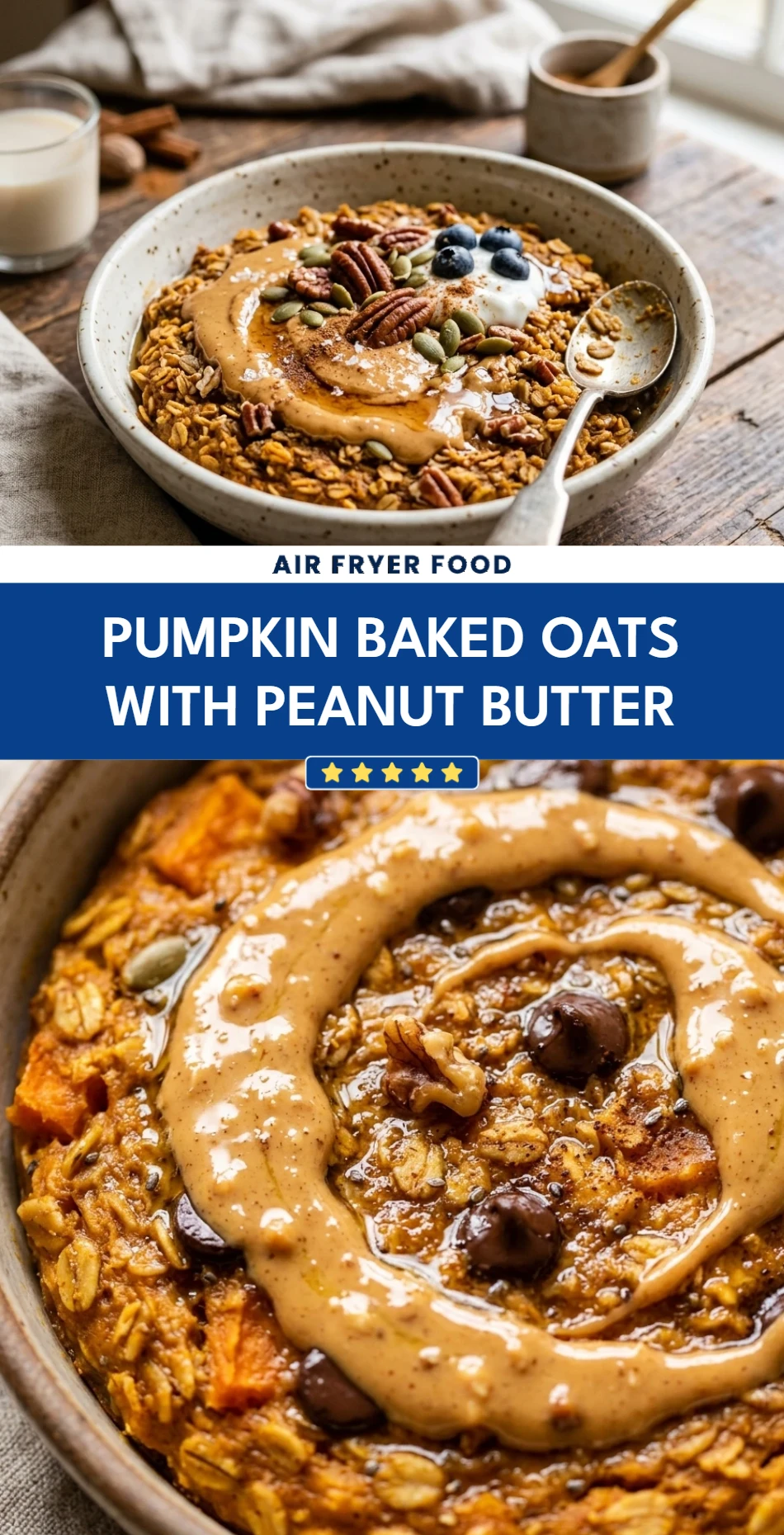 Pumpkin Baked Oats With Peanut Butter
