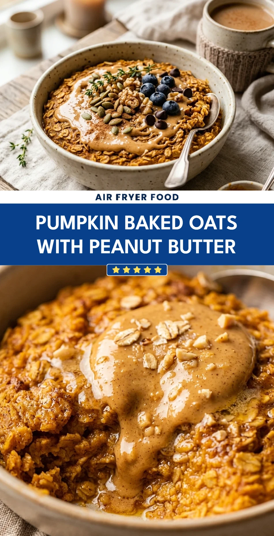 Pumpkin Baked Oats With Peanut Butter