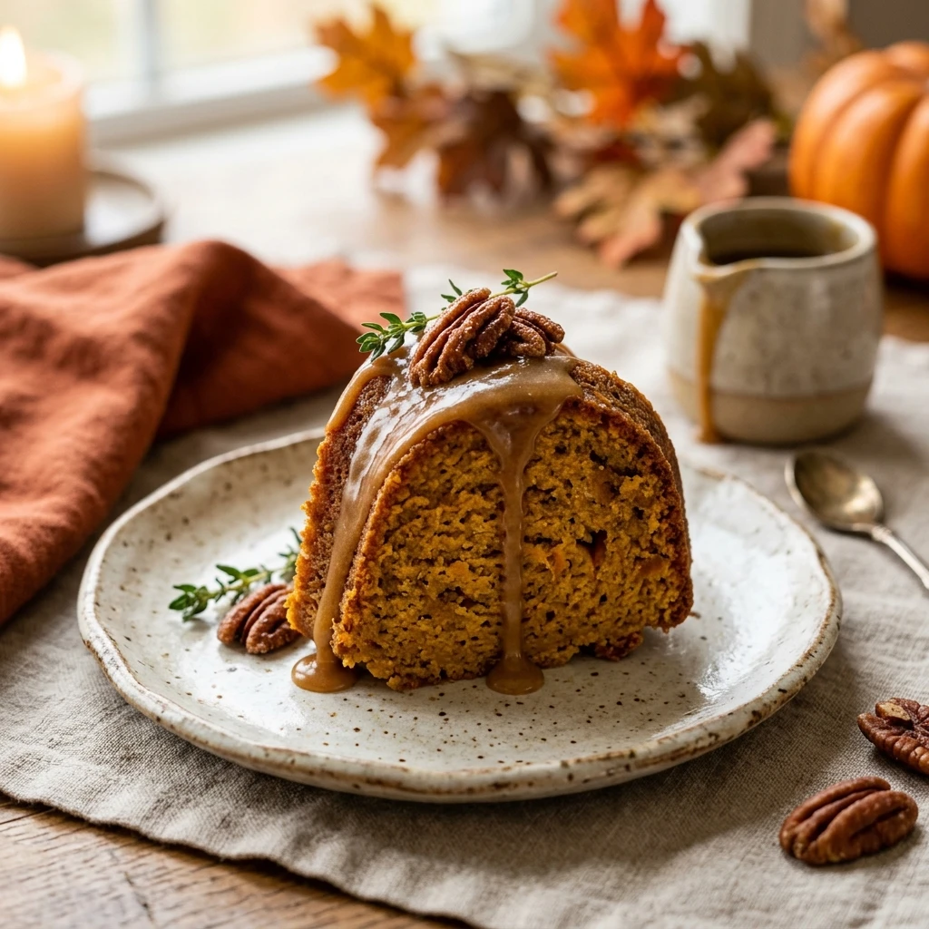 Pumpkin Bundt Cake With Maple Glaze Fall Dessert