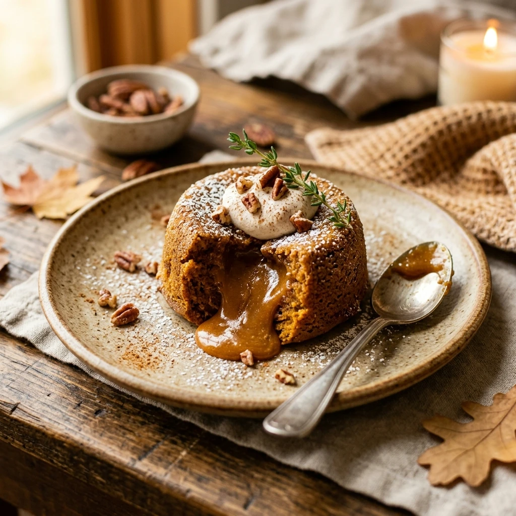 Pumpkin Caramel Lava Cakes Fall Recipe