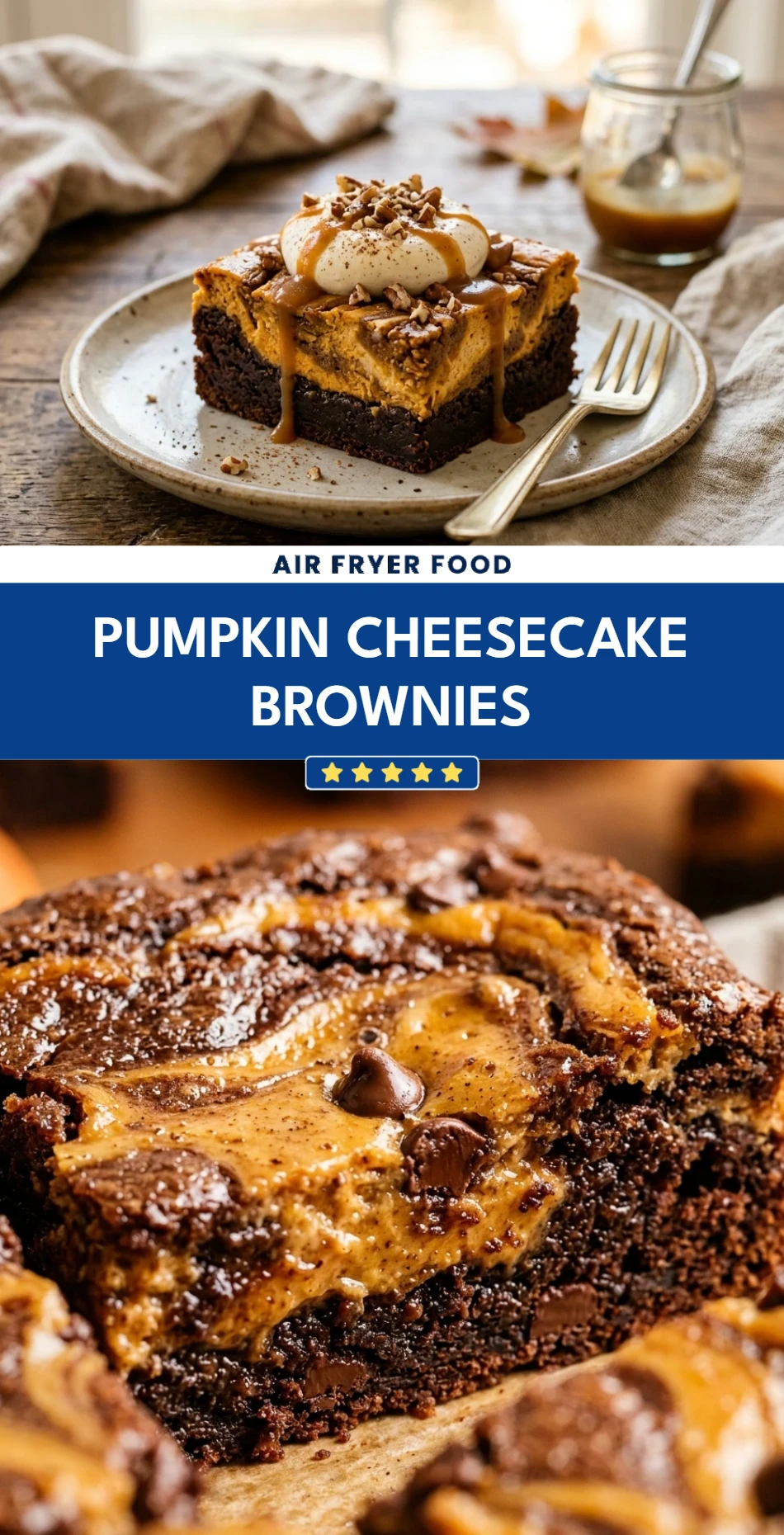 Pumpkin Cheesecake Brownies