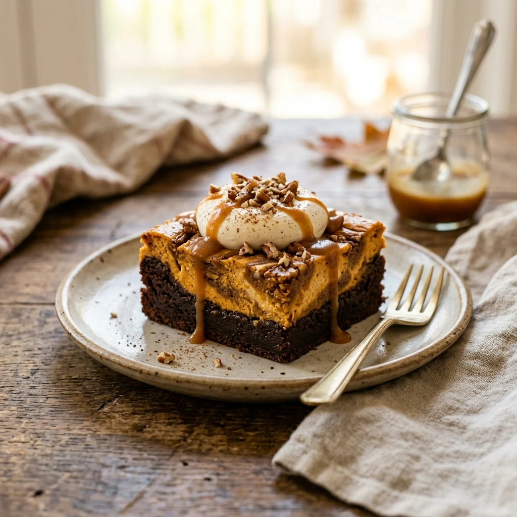 Pumpkin Cheesecake Brownies