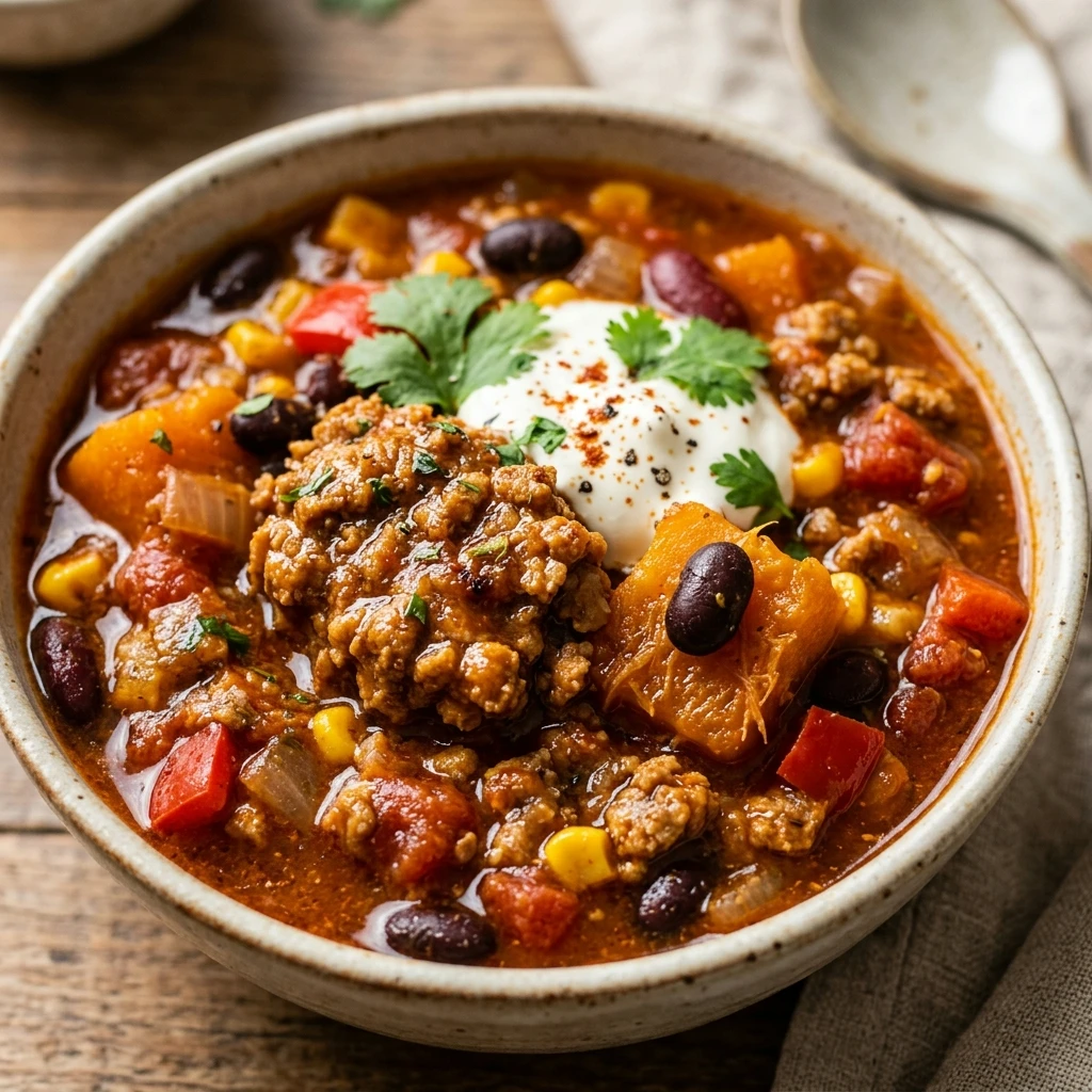 Pumpkin Chili With Ground Turkey High Protein