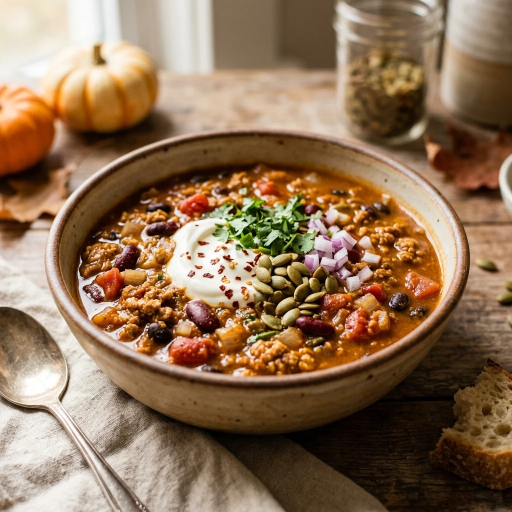 Pumpkin Chili With Ground Turkey