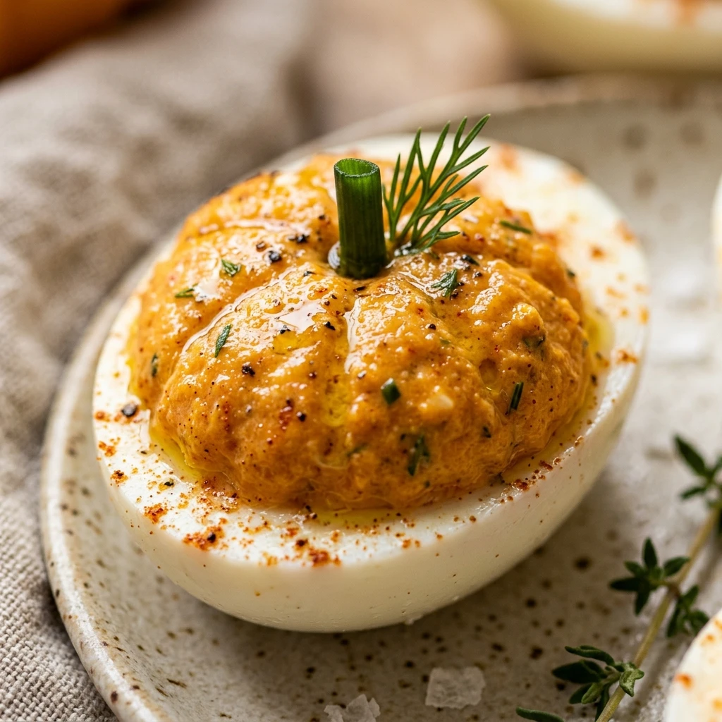 Pumpkin Deviled Eggs