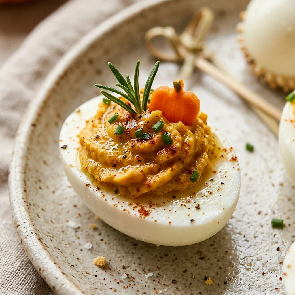 Pumpkin Deviled Eggs