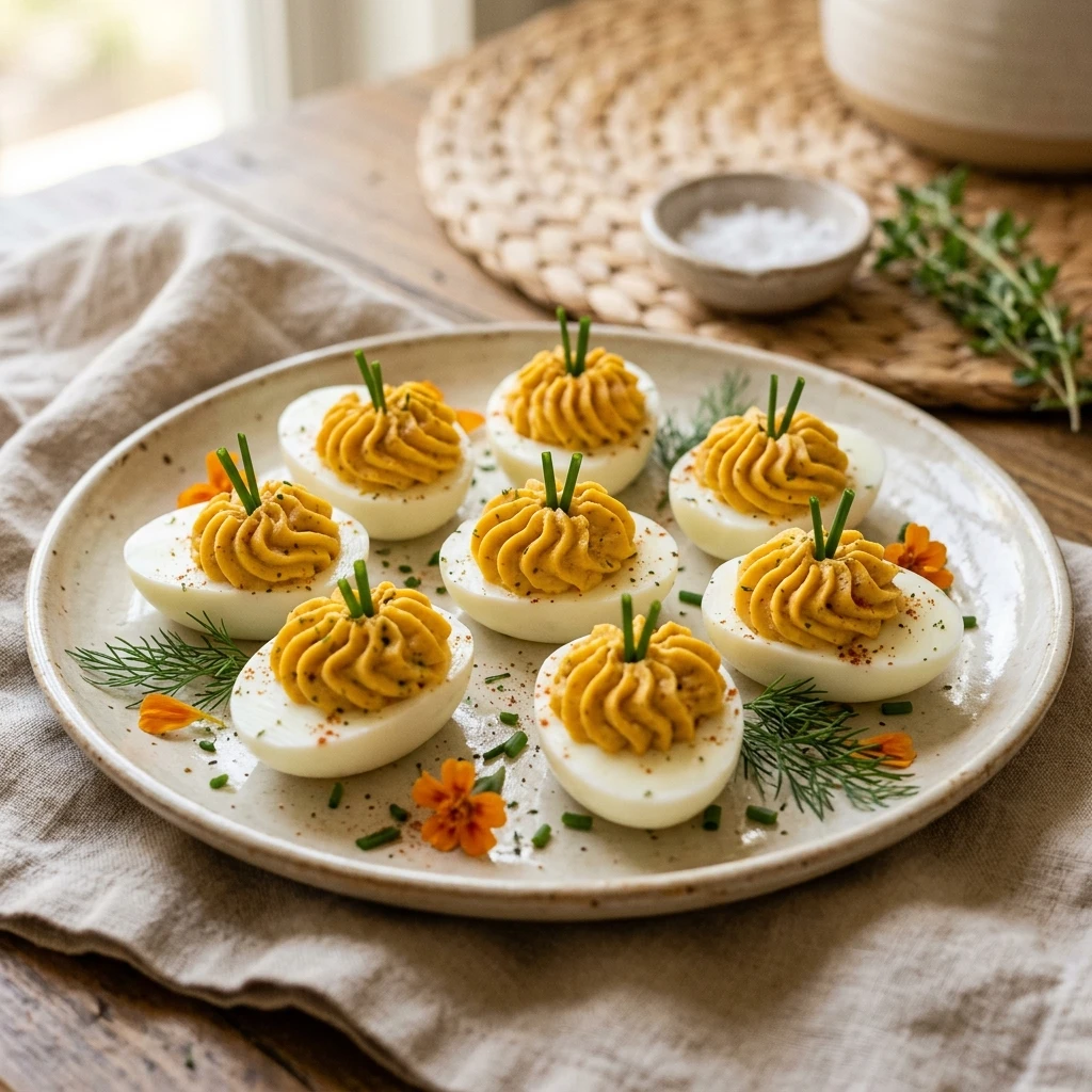 Pumpkin Deviled Eggs