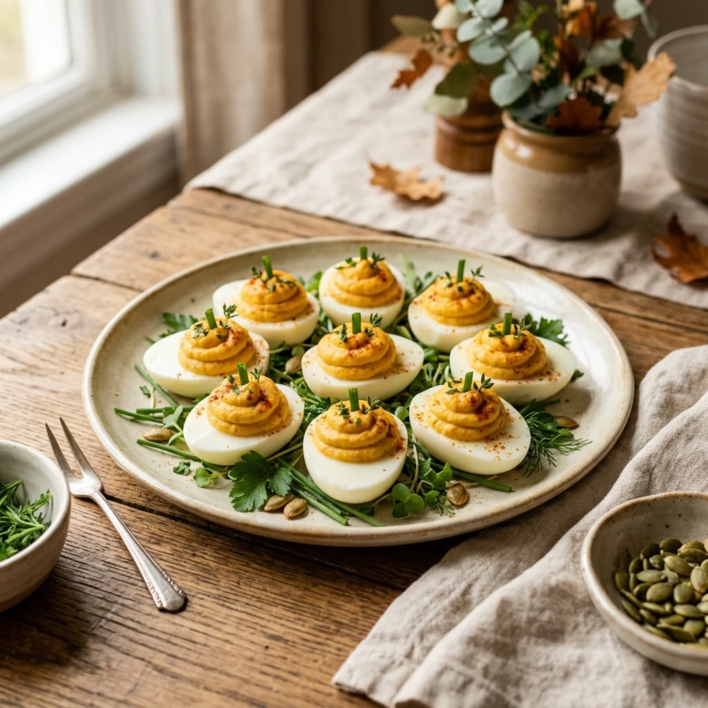 Pumpkin Deviled Eggs