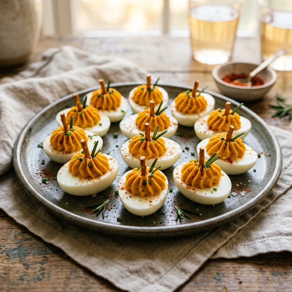 Pumpkin Deviled Eggs