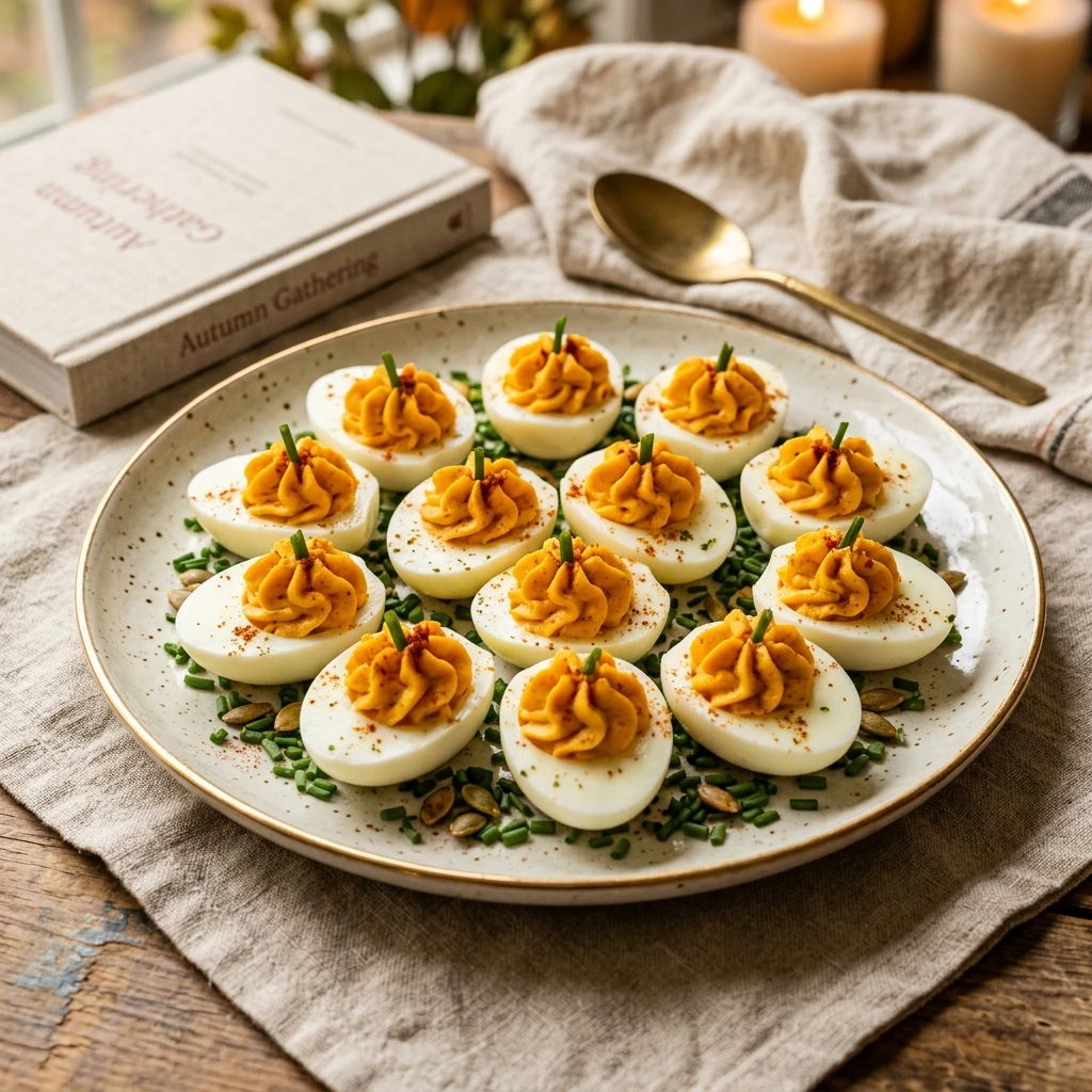 Pumpkin Deviled Eggs