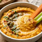 Pumpkin Hummus With Veggies High Protein Snack