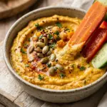 Pumpkin Hummus With Veggies High Protein Snack