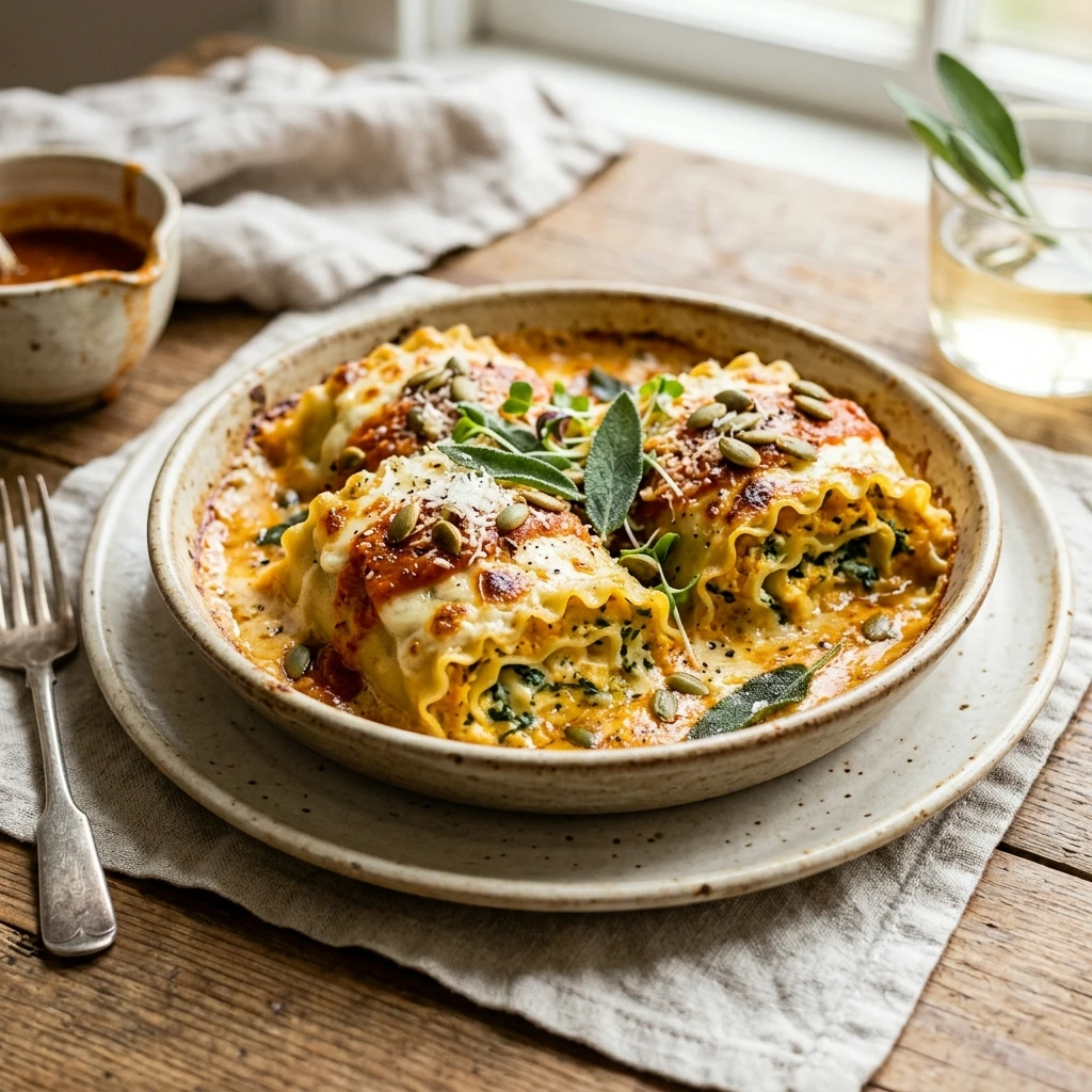 Pumpkin Lasagna Rolls