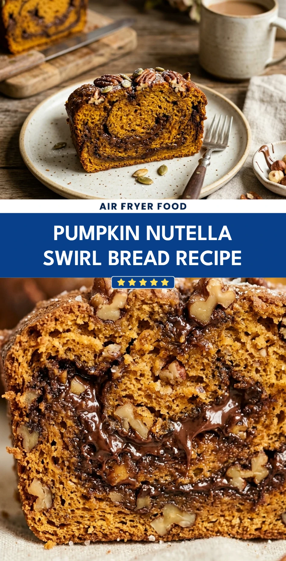 Pumpkin Nutella Swirl Bread Recipe